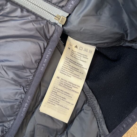 Mammut Down Jacket Womens Large Pertex Microlight Hybrid Midnight Blue Packable - Picture 4 of 7